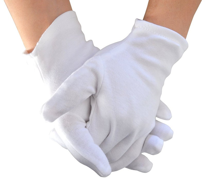 CTKcom White Soft Cotton Gloves,Large Size for Work/Lining Glove,Coin Jewelry Silver Inspection Gloves(6 Pairs) - Image 2